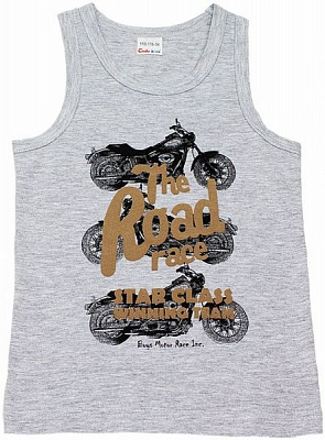 Майка для хлопчиків Conte-Kids Road race BM 021 р.60 світло сіра р.60 сірий із малюнком