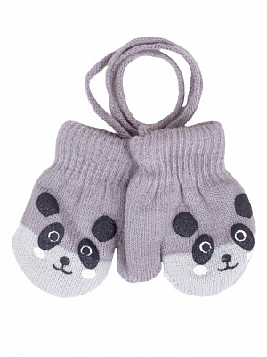 Рукавички YO! Панда р.12 світло-сірий