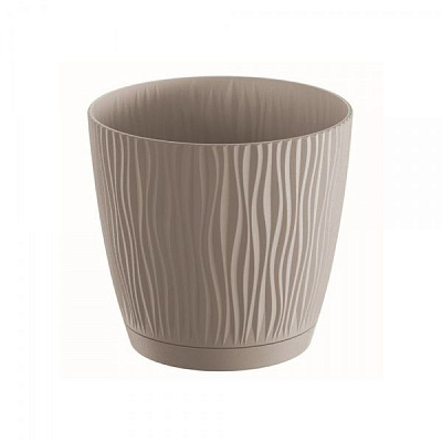 Горщик для квітів Prosperplast SANDY 130 мм з підставкою круглий 2л мокко (26750-7529)
