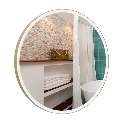 Зеркало со встроенной подсветкой Aqua Rodos Lorenzo gold D-70 sensor