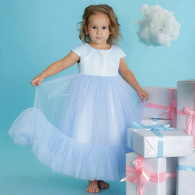 Платье Maya-MI Пушинка 0105-0053-5 р.104 светло-голубой 