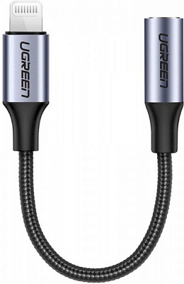 Перехідник UGREEN Lightning to 3.5 mm Headphone Jack Adapter Model US211 0,1 м чорний (30756)