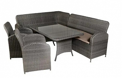 Комплект меблів Rattwood Софія, шт.ротанг 3641 (стіл 150*90*73 см, 2 крісла 70*91*60 см, диван кутовий 69*9