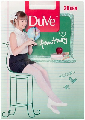 Колготки дитячі Duna DuVe Fantasy 20 den 3В 141 3В 449 р.140-146 білий із малюнком