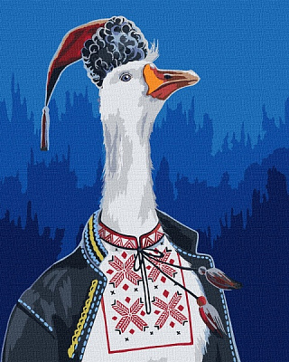 Картина по номерам Гусь в вышиванке 40х50 см 40x50 см Идейка 