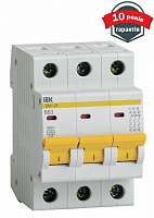 Автоматичний вимикач IEK ВА47-29 3Р 63А 4,5кА MVA20-3-063-B