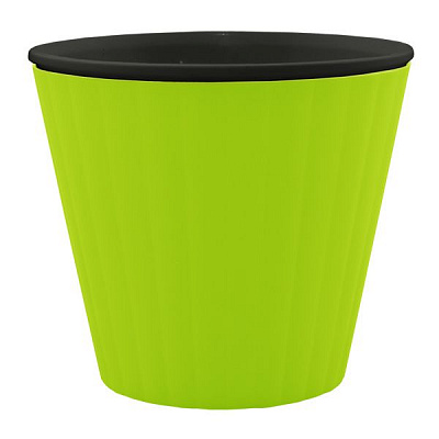 Горшок пластиковый Алеана Ибис круглый 1,6л оливковый с черным (114034) 
