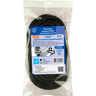 Ущільнювач фігурний гумовий Київгума К004 (EPDM) 12 м чорний