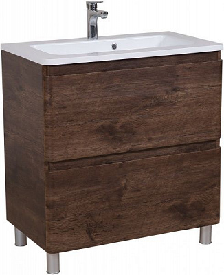 Тумба напольная Aqua Rodos Акцент каштан с умывальником Альфа 80 см