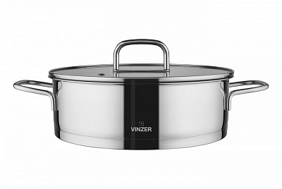 Сотейник с двумя ручками и крышкой Vinzer Glossy Line 3,2 л 50046