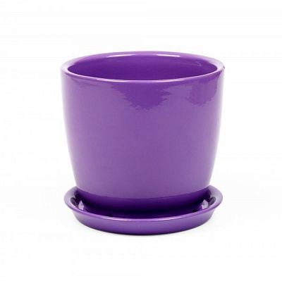 Горщик керамічний Сонет преміум круглий 3л фіолетовий