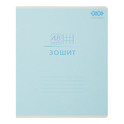 Зошит шкільний PASTEL 48 арк. клітинка блакитний KIDS LINE ZiBi