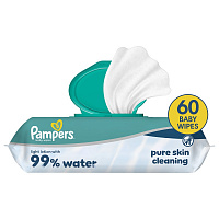 Детские влажные салфетки Pampers 99% Water 60 шт.