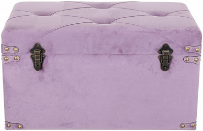 Сундук-пуф Велюр лавандовый 64х35х33 см 