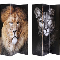 Ширма інтер'єрна KARE Design King Lion vs Cat Girl 120x180 см 