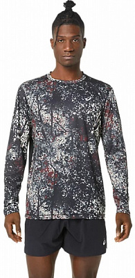 Футболка Asics ALL OVER PRINT LS TOP 2011C880-001 р.S черный