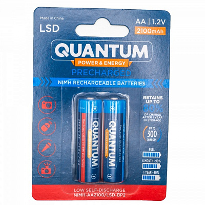 Аккумулятор Quantum Ni-MH с низким саморозрядом LSD 2100 мА/г AA (пальчиковые) 2 шт. 