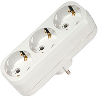 Тройник Makel с заземлением 3 гн. белый 10033 