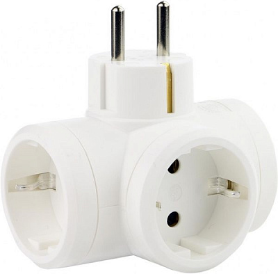 Тройник Legrand 3x2К+З 3 гн. белый 50662 