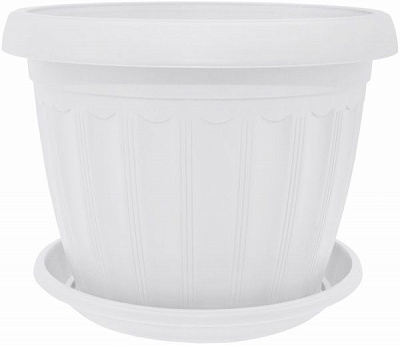 Горщик пластиковий Алеана Терра круглий 0,55л білий (112069)