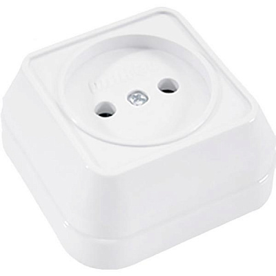 Розетка без заземлення Makel Siva Ustu без шторок білий 45102