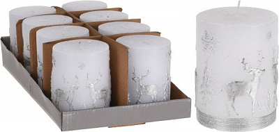 Свеча декоративная серебряная 7х9 см