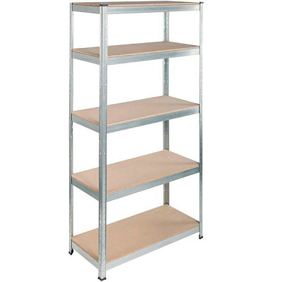 Стеллаж металлический с полками ДСП 180х91х41 см