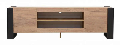 Тумба под ТВ Embawood Монди 1580х470х400 мм черный / дуб артизан 