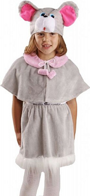 Костюм карнавальний КАРНАВАЛІЯ Мишка сірий 89036, 89037