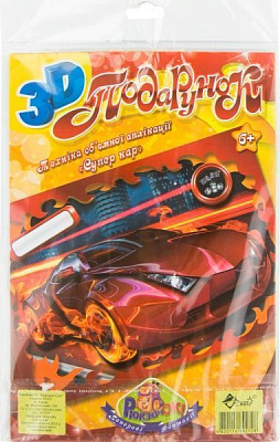 Декупаж объемная аппликация 3D Супер Кар  