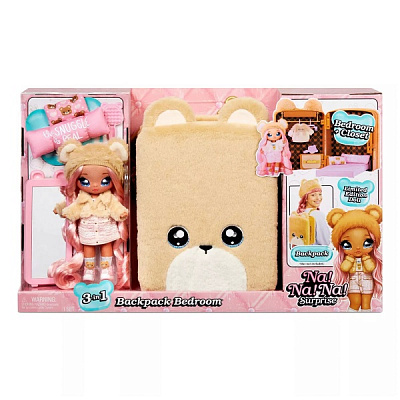 Ляльковий набір Na! Na! Na! Surprise 3 в 1 Рюкзачок-спальня Сари Снаґлз