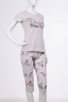 Пижама женская Roksana Mouse 782/16008 р. L бежевый с рисунком 