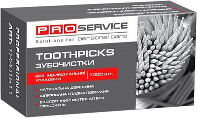 Зубочистки деревянные PROservice 1000 шт.