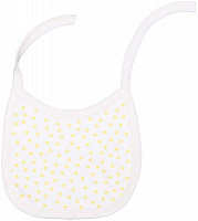 Нагрудник дитячий Bambinelli жовта зiрочка від 3 до 6 місяців білий із малюнком
