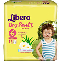 Підгузники Libero Dry Pants 6 XL 13-20 кг 16 шт
