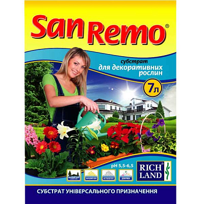 Субстрат San Remo для декоративно-листяних 7 л