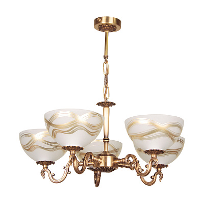 Люстра подвесная Фабрика Світла Калиппо 5x60 Вт E27 античная бронза/античная латунь НСБ 15-5х60-051