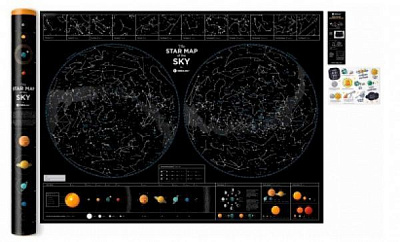 Скретч-карта 1DEA.me Star map of the sky (англ.)
