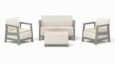 Комплект меблів Keter Scandi Linea на 4 персони сірий/бежевий