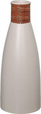 Ваза фаянсова зі шкіряним оздобленням Lusitania 15,5х41 см Jomaze