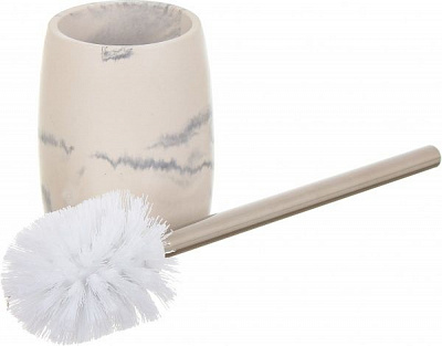 Ершик для унитаза Luna mountain белый с бежевой колбой