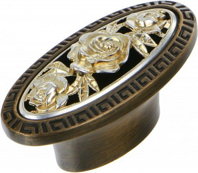 Мебельная ручка KR 65 G4А/OSB серебро с позолотой/старая бронза DC