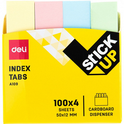 Индексный разделитель EA10902 4 цвета 50x12 мм 100 лист. Deli
