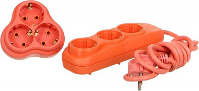 Комплект Nilson удлинитель + тройник с заземлением 3 гн. оранжевый 2 м 