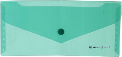 Папка-евроконверт на кнопке зеленая Nota Bene