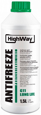 Антифриз HighWay G11 концентрат зеленый 0885822002513 1,5л зеленый 