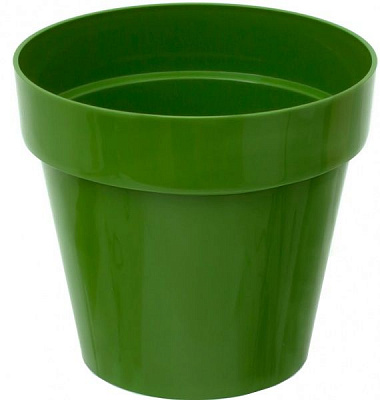 Горщик пластиковий Prosperplast Cube shine круглий 2,2л оливковий (77951-370)