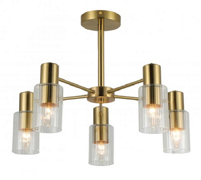 Люстра Miorro Impero металл/стекло5x40 Вт E14 медь 51-311-064