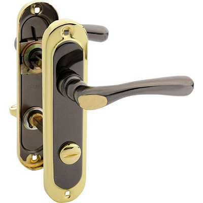 Ручка на планке Bruno 910К6 WC черный никель/золото