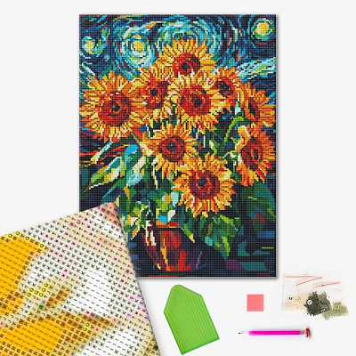 Алмазна мозаїка Соняшники 40х50 см Brushme